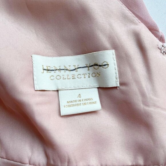 NWT JENNY YOO COLLECTION OLD PINK COLD SHOULDER FLUTTER CHIFFON BRIDESMAID DRESS - Picture 9 of 13